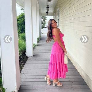 Princess Polly Joelle midi dress in hot pink size 8